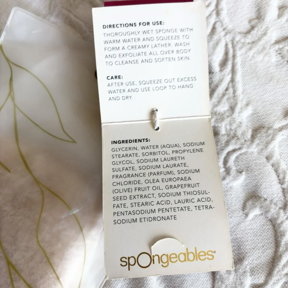 Spongeables Bamboo Body Buffer Grapefruit & Olive Oil Exfoliates 20 + Washes